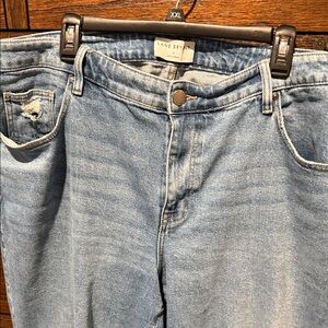 Lane Bryant Women's Blue Boyfriend Capris